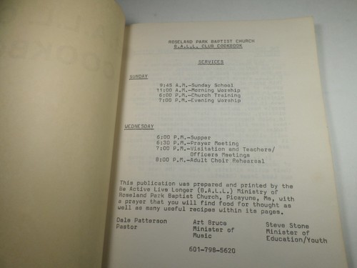 Roseland Park Baptist Church Cookbook Picayune Mississippi - Picture 5 of 18