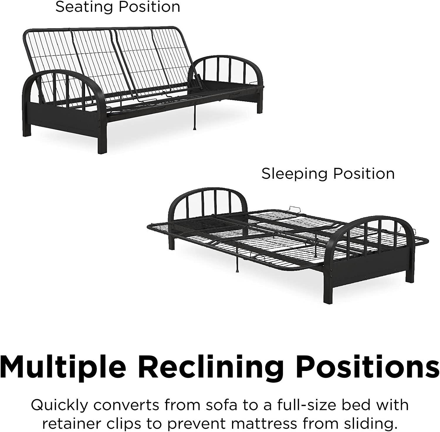 DHP Aiden Metal Futon Frame, Black Large eBay