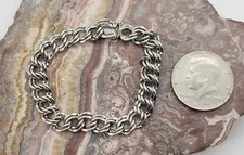 vintage Elco sterling 7+1/2" charm bracelet, multi links, 20.5g