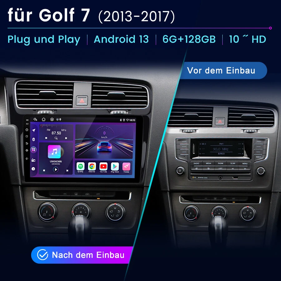 DAB+ Für VW Golf 7 VII 2013-2020 8-Kern Android 14 Autoradio Carplay GPS 4G DAB+ - Bild 2 von 4