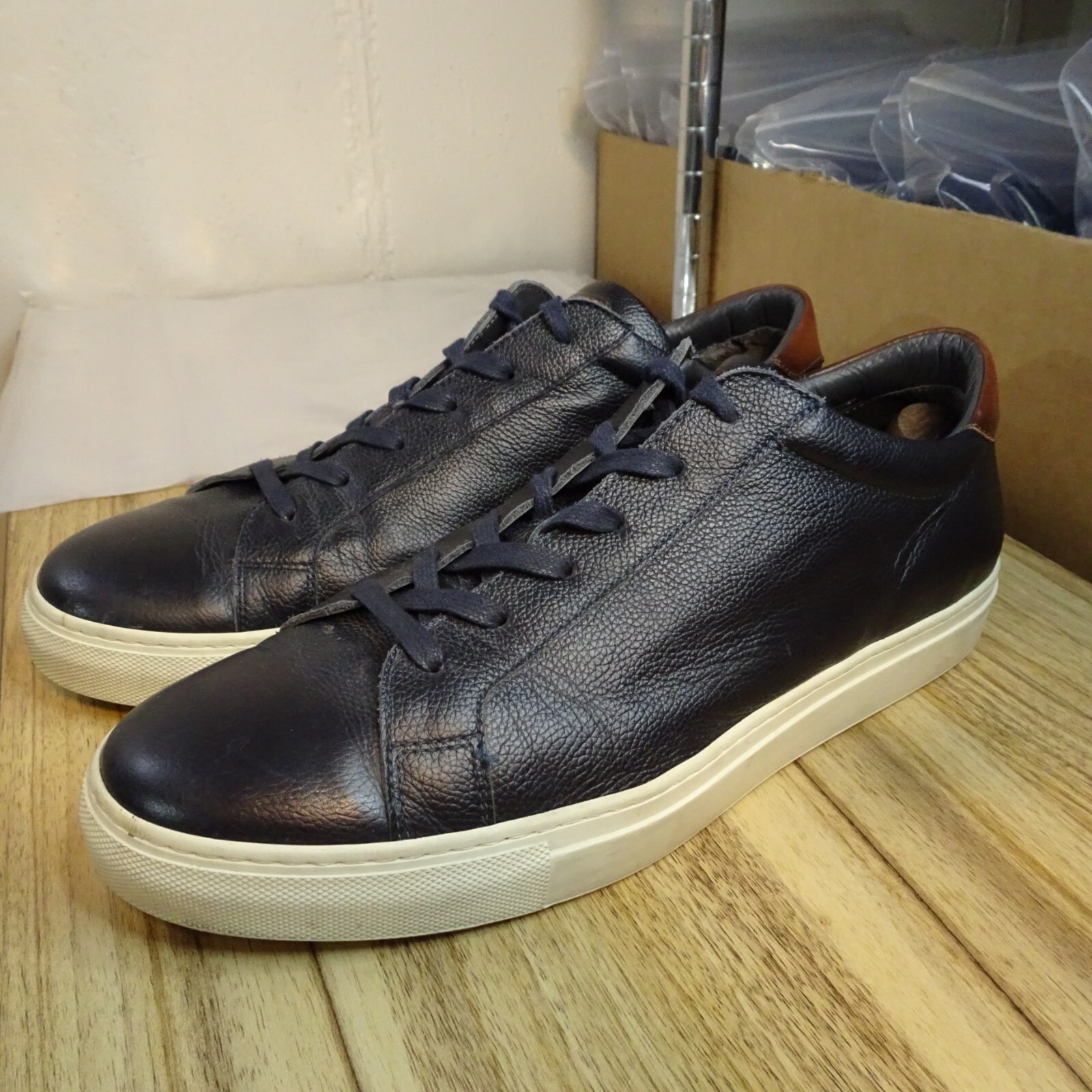 To Boot New York Mens Size 13 Leather Sneakers Knox Low Top Dark Blue Shoes eBay