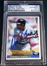 DARRELL EVANS Signed 1984 Donruss #431 San Francisco Giants Auto PSA/DNA Slabbed