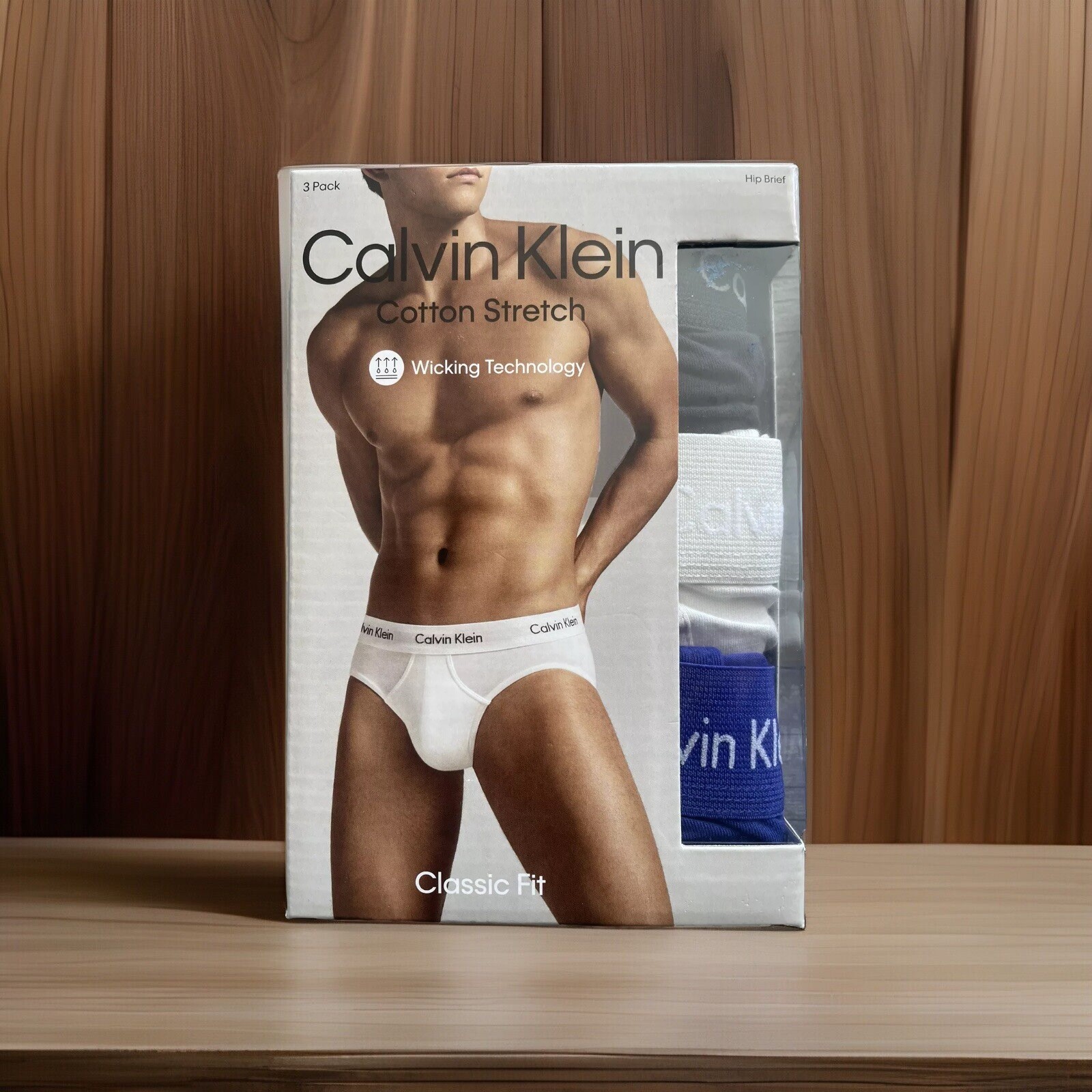 Calvin Klein Hip Briefs Mens XL Multicolor Cotton Stretch 3 Pack Classic Fit thumbnail 3