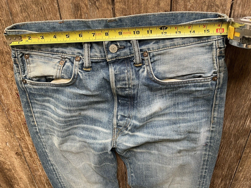 Pantalones de mezclilla para hombre RRL doble RL pierna recta talla 32x32 diseño descolorido claro NUEVOS - Imagen 4 de 12