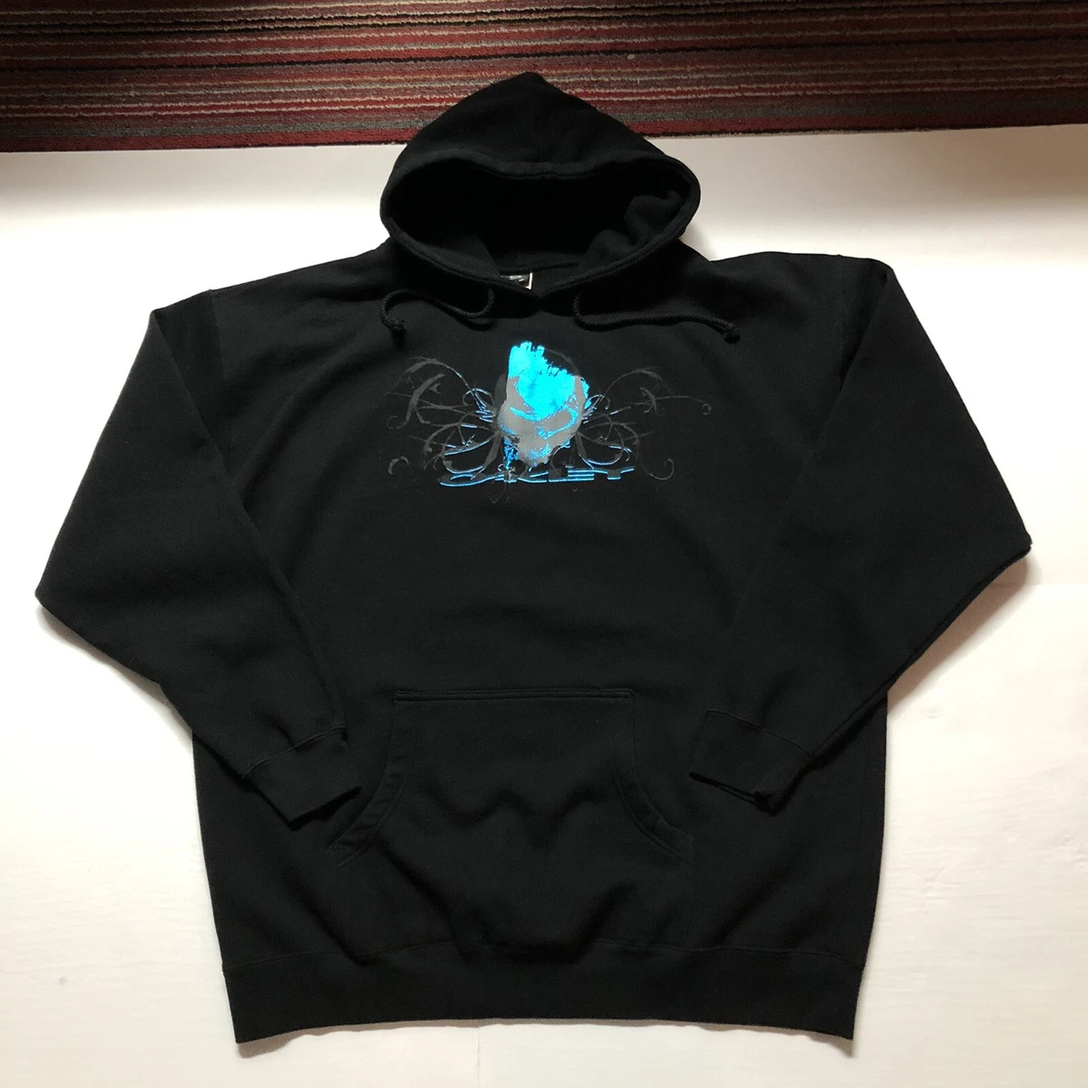 Vintage Oakley Hoodie XXL Black Holographic Skull