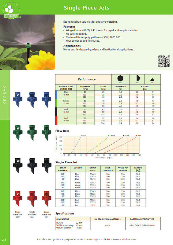 Antelco Micro Spray Jets 90 Degree Black 1.7mt Radius X 50 eBay