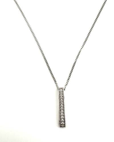 18ct White Gold Diamond Necklace 18K Gold Diamond Pendant + 18K Gold Chain Gift - Picture 13 of 24