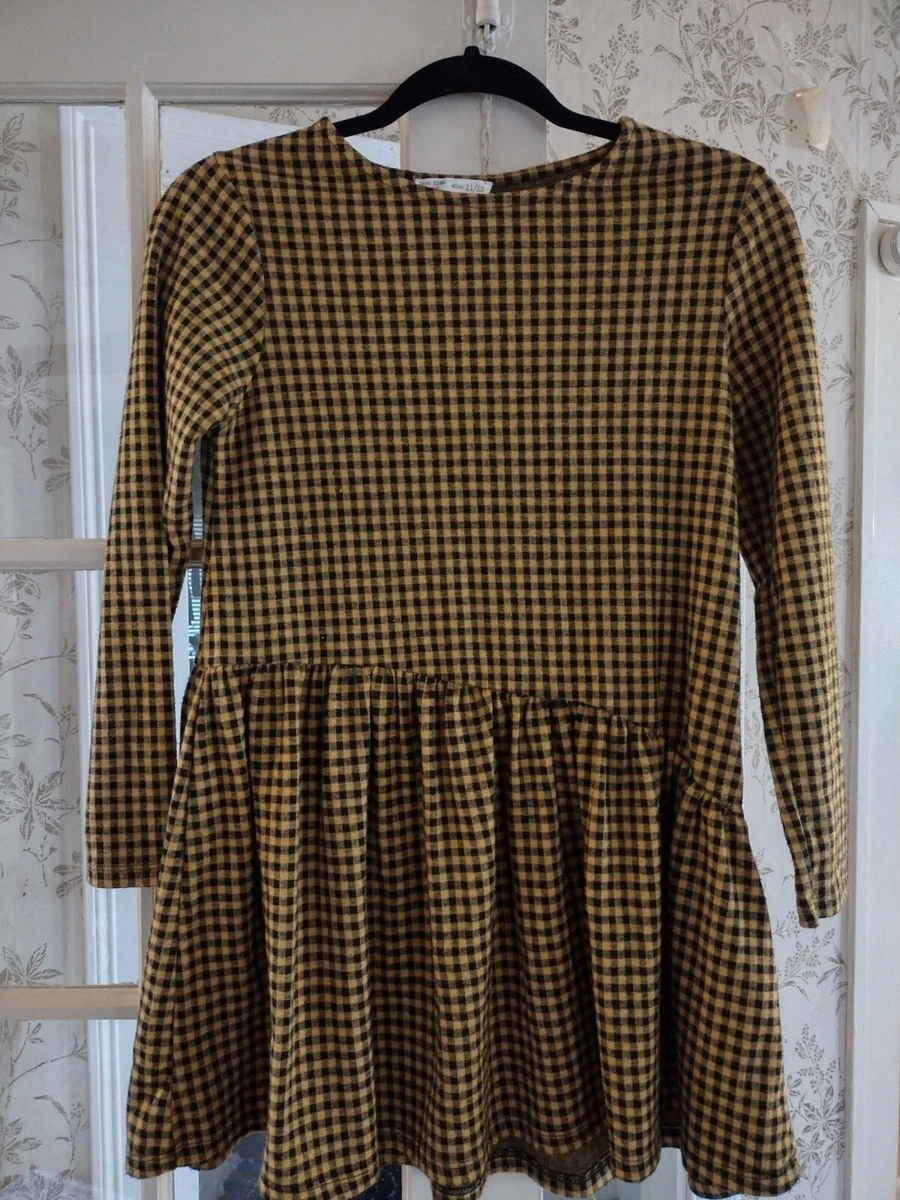 Zara yellow check dress top