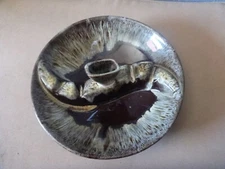 Vintage Evangeline 926 Canadian Drip Glaze Pottery Ashtray Tobacco