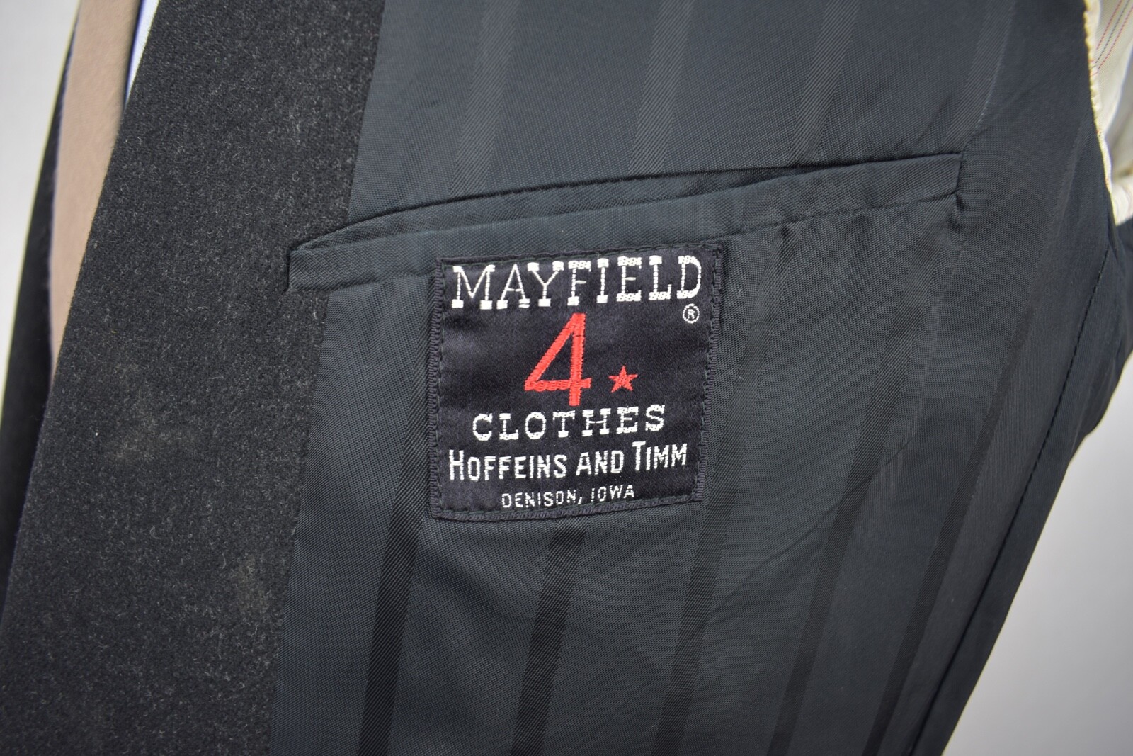 1949-1962 Mayfield Clothes Solid Dark Gray Flanne… - image 10