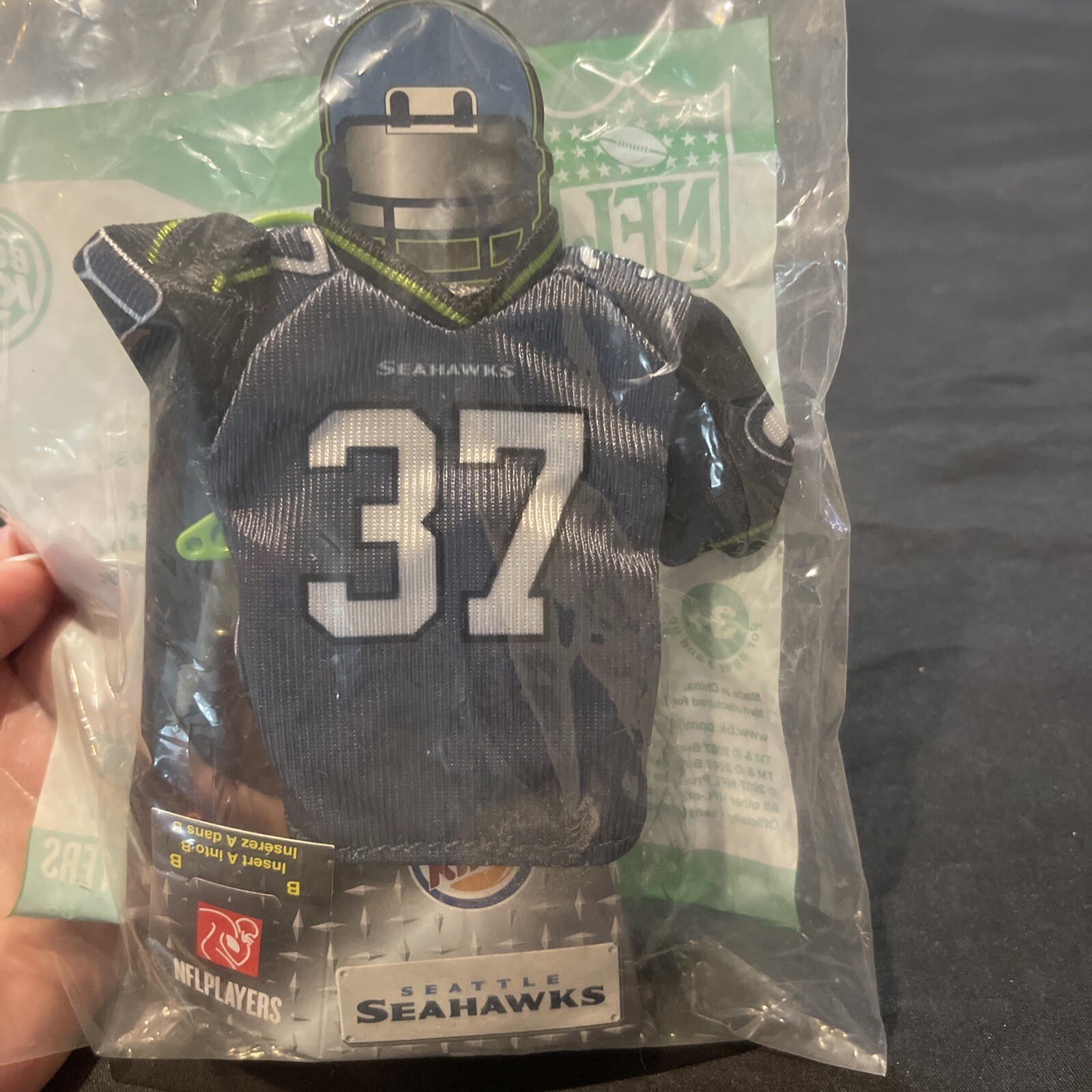 2007 Burger King NFL Mini Jersey Toy - Seattle Seahawks #37 - NIP