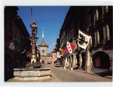 Postcard Clock-Tower & Zähringerbrunnen Fountain Bern Switzerland