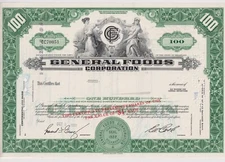 General Foods Now Kraft Stock Certificate Philip Morris Altria 