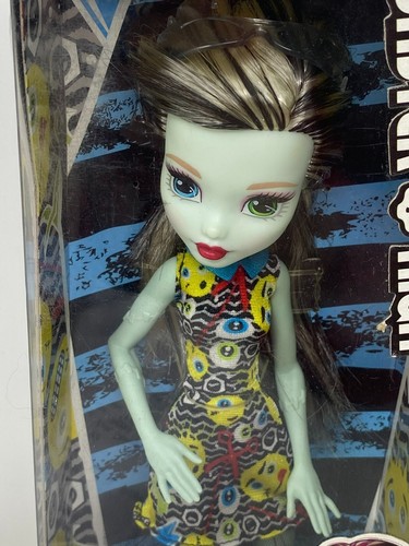 💀 Vintage 2016 Monster High Frankie Stein Puppe mit Emoji Print Kleid NEU! 💀 - Bild 13 von 16