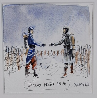 Rare Joyeux Noël Christmas Truce Handshake Football YPERN 1914 rare ww1 french 