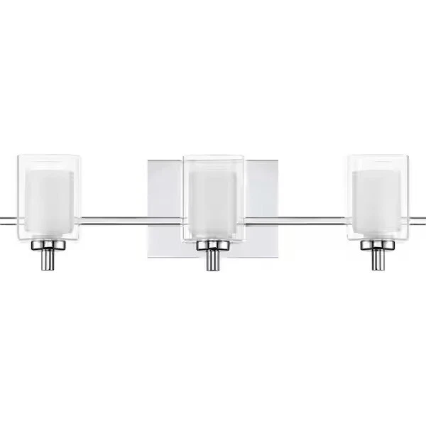 Quoizel Kolt Bathroom 3 Light LED Etched Glass Chrome Lighting Fixture KLT8603C - Image 3 of 4