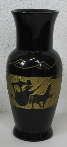 Vase Laque 20 cm - Peint à la main - Vietnam années 1990 - Foto 1 di 3