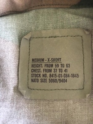 Veste Camouflage Militaire US Army - Taille Medium X-Short, 100% Coton, Occasion En Bon état