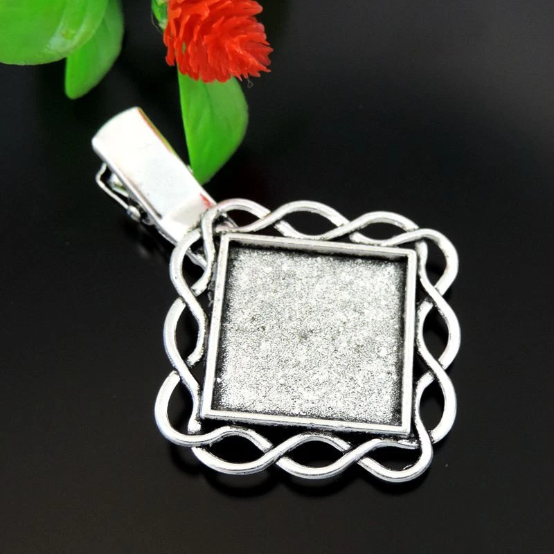 Horquilla interior de 20 mm con bisel circular retorcido horquilla interior de aleación plateada retro de 5 piezas Foto 2 de 4