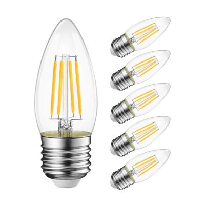 B11 LED Filament Bulb E26 Candelabra Medium Base 2700K Warm White 4W60W Equiv...