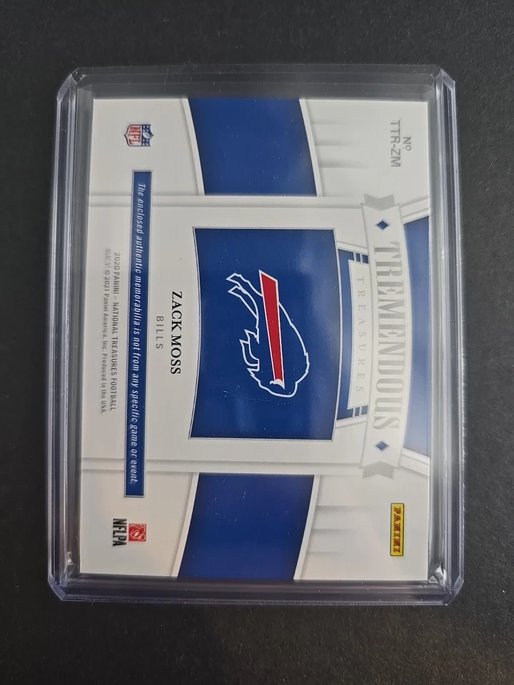 2020 National Treasures Zack Moss Tremendous Logo NIKE Swoosh Patch RC BILLS-690 - Image 2 of 3
