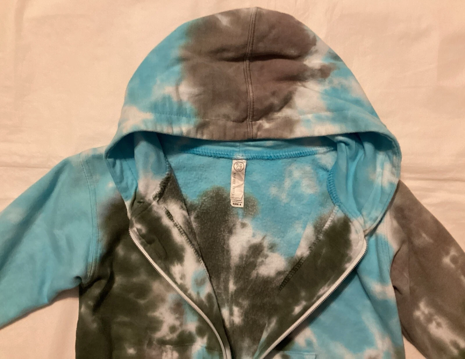 VETEMENTS Felpa con cappuccio RABBIT SKINS taglia 4 unisex tinta cravatta blu grigio 60% lettino 60% poli