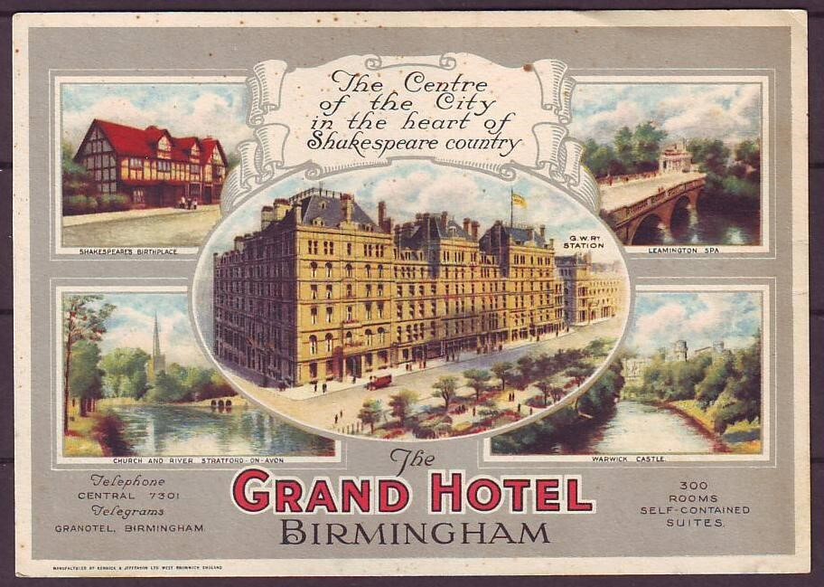 g2327/ England UK Postcard 192x # Grand Hotel Birmingham | eBay