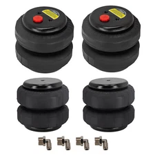 4PCS Air Suspension Spring Bags 2500lb For Heavy Duty 1/2"NPT 3/8"-16UNC