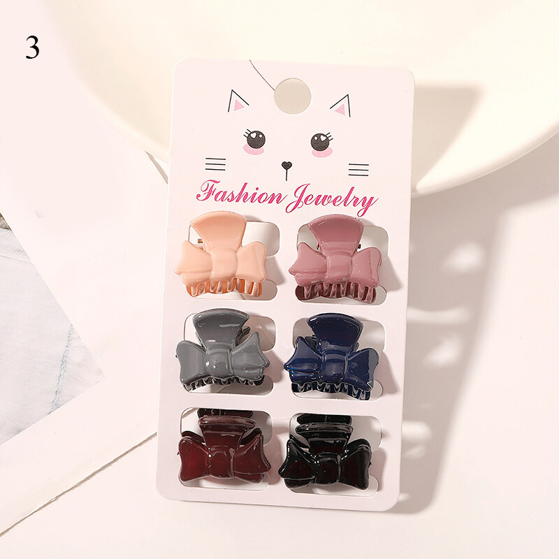 6Pcs Set Mini Claw Clips Small Plastic Hair Clips Hair Clamps Mix