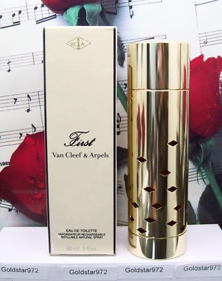 First By Van Cleef & Arpels EDT Spray 3.0 FL. OZ. Refillable. Golden Case