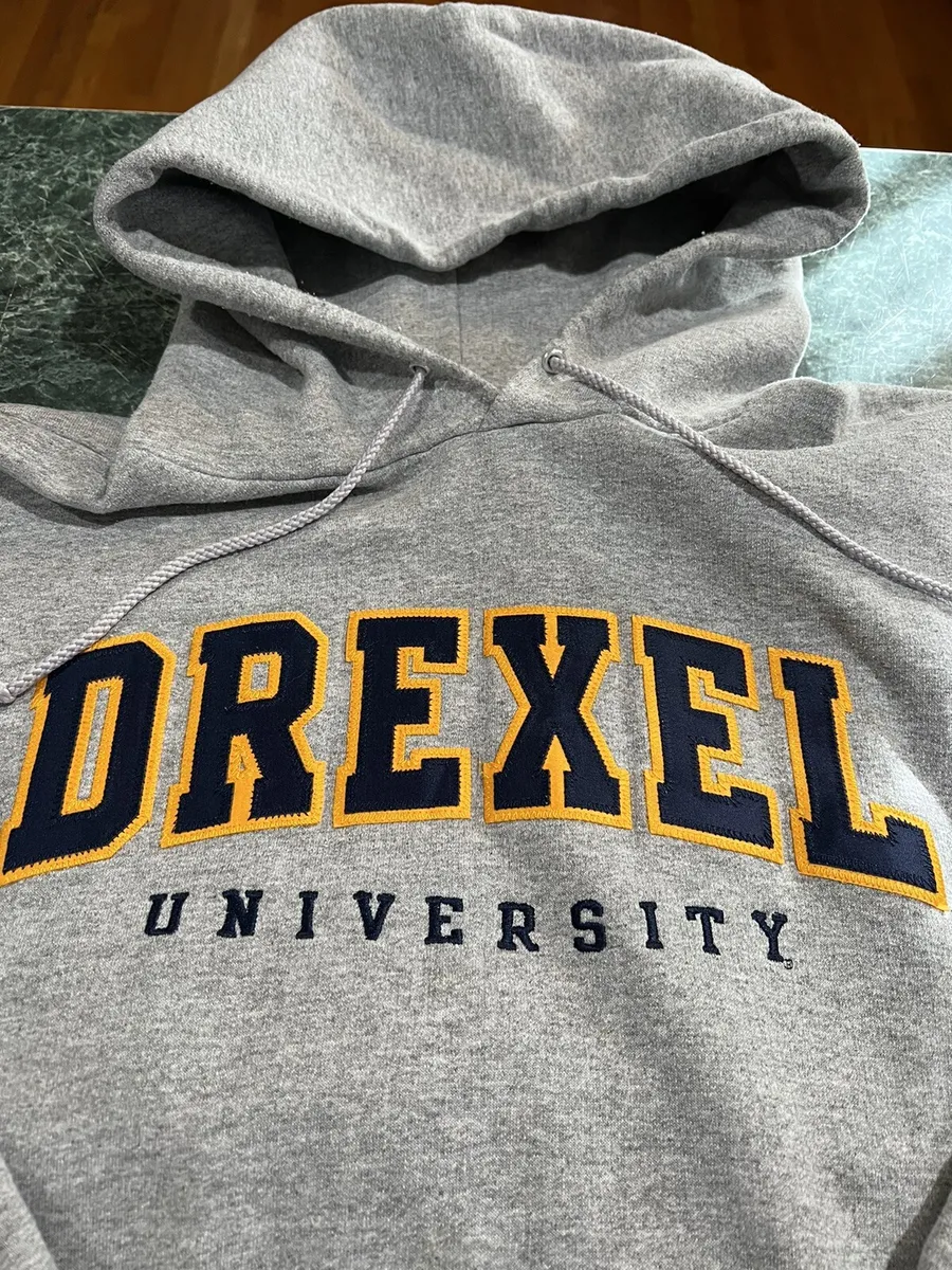 Champion Drexel University Gray Sewn Hoodie Sweatshirt Mens Size