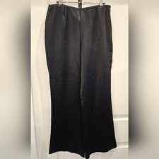 ESCADA 100 Silk Vintage Black Flare Leg Pant EU40/US 10 Luxury Designer Chic