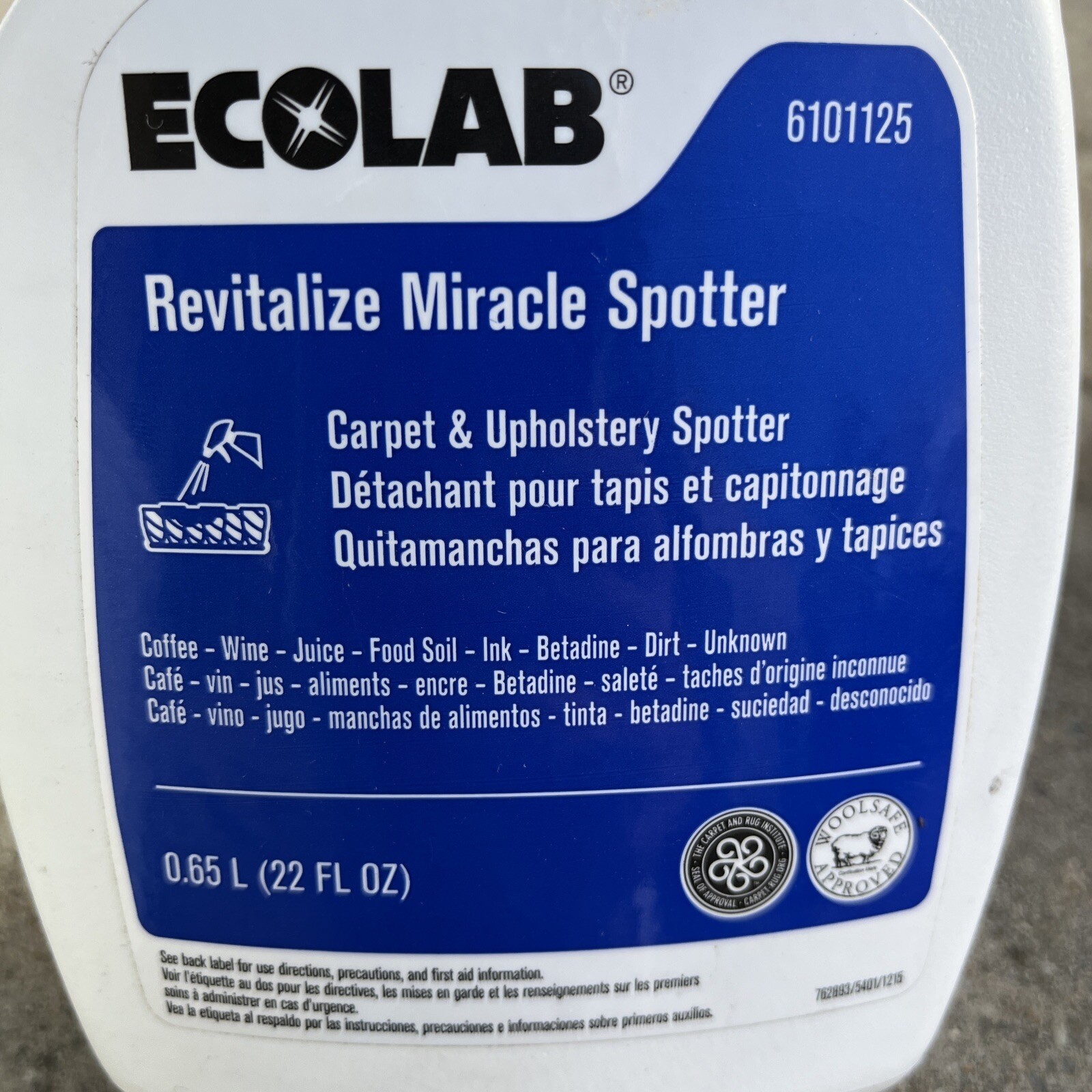 Ecolab Revitalize Miracle Carpet & Upholstery Spotter 22 FL OZ Spray