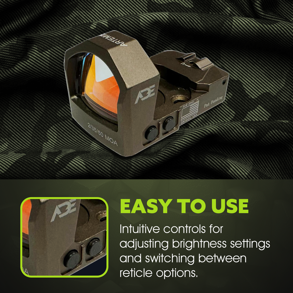 Ade FDE RD3-022 Shake Awake Multi-6-Reticle Red Dot For Glock Slide ...