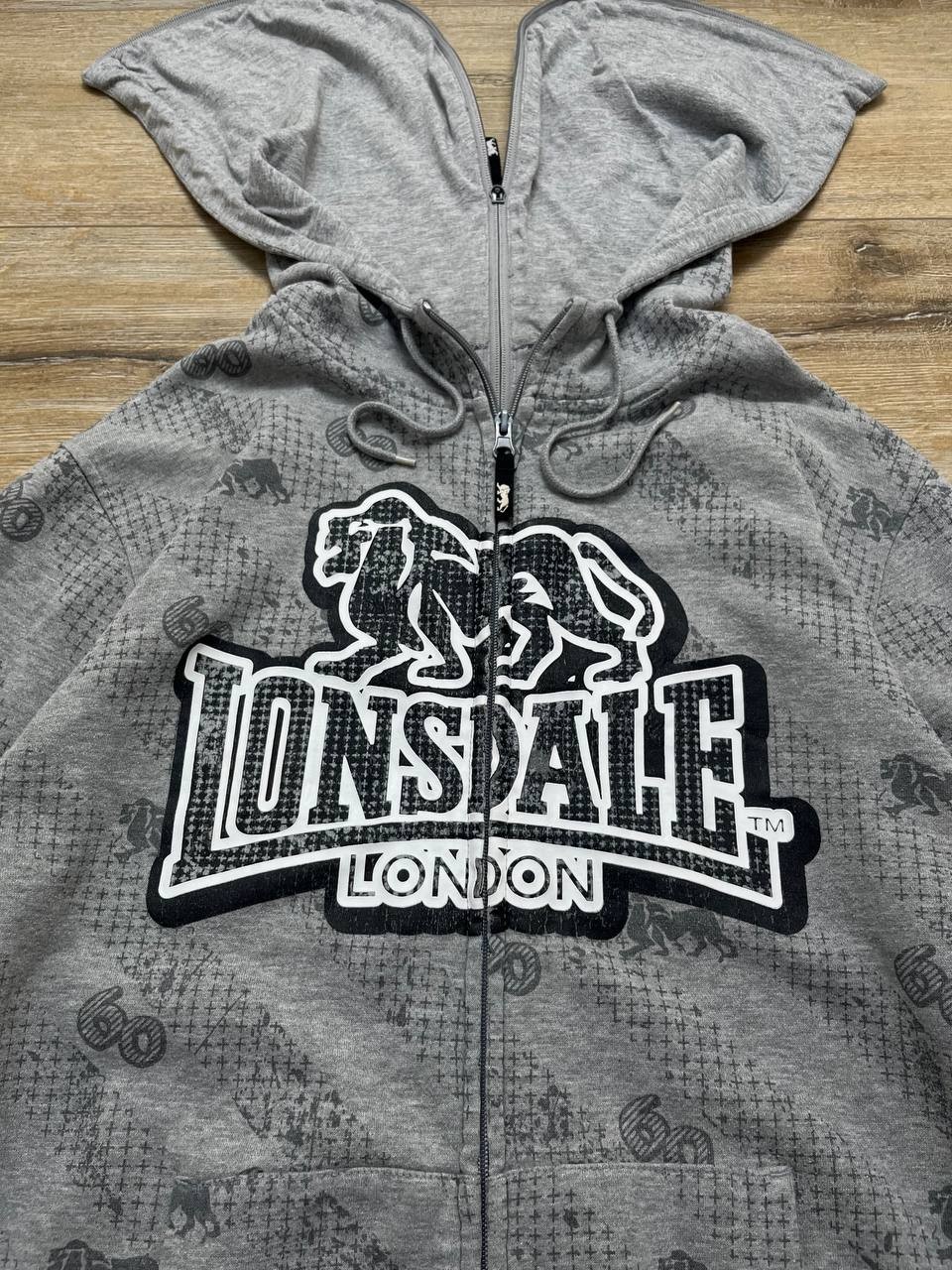 Rare Lonsdale Full Zip All Over 60 Zip Hoodie Men's Size M image 3