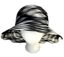 Swan Hat Womens Bucket Black White Polyester Soft Packable One Size See Through