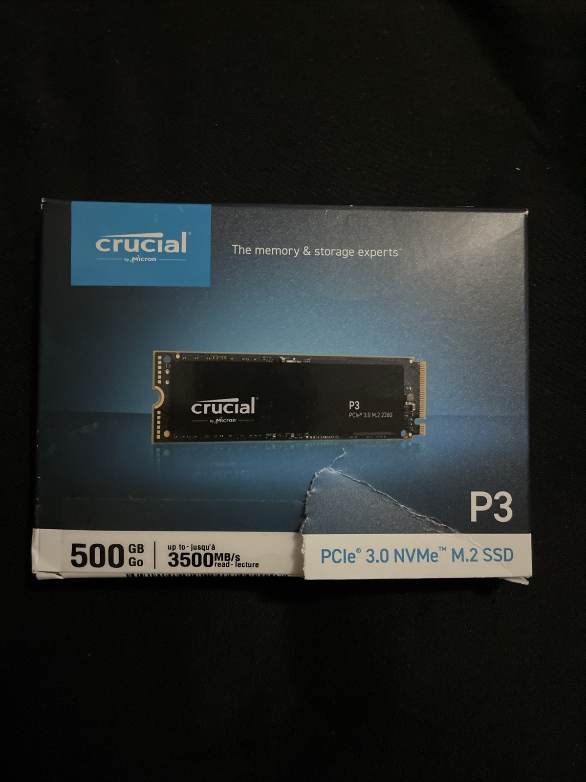 crucial CT500P3SSD8 500GB NVMe M.2 SSD ② crucial-p3-ssd-flat-front-