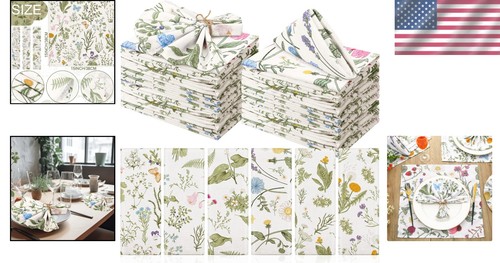 Versatile 24-Pc Napkin Set with Nature-Inspired Design for Elegant Gatherings - Picture 2 of 9