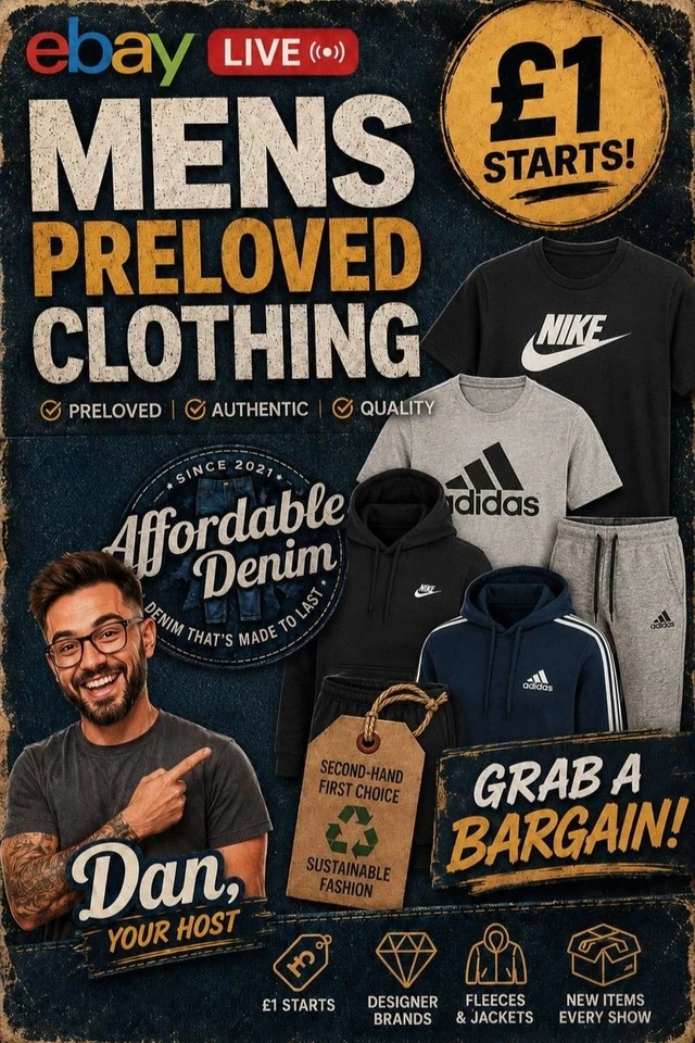🔥 EBAY LIVE | T-SHIRTS, BUTTON UPS, SHORTS & JOGGERS £1 STARTS