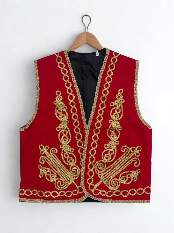 Red Turkish Waistcoat, Perfect for Costumes, Parties, Cultural Events! - Image 1 of 4
