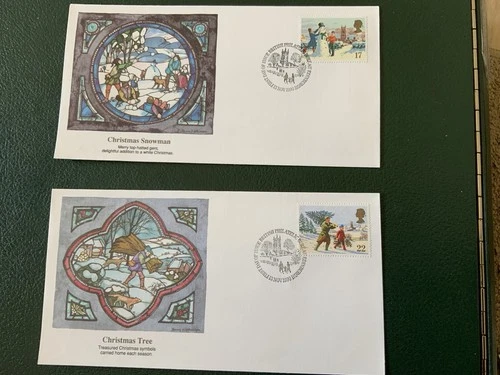 Great Britain 1990 #1340-1344 Christmas - 6 Fleetwood FDCs