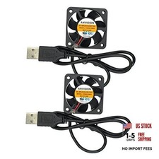 2-Pack 40mm x 10mm DC 5V USB Brushless Cooling Fan, Black  5V 40mm USB FAN 