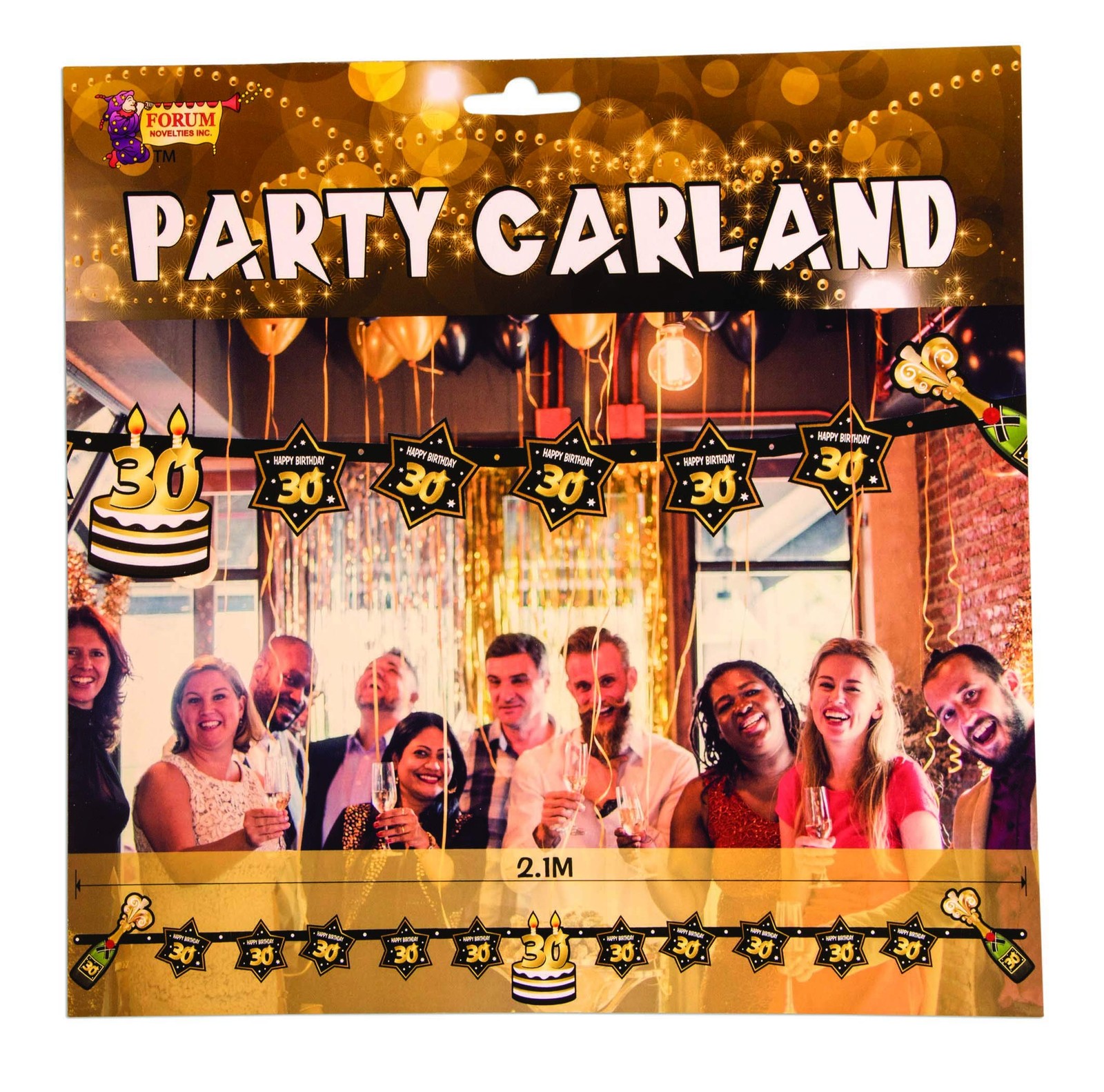 Новинки форума X81661 Гирлянда для празднования 30-летия 1шт Черная золотая белая 1790₽