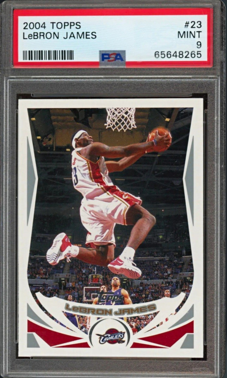 Topps 2004 LeBron James #23 PSA 9 Graded Basketball Card Cleveland Cavaliers