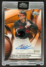 2025 TOPPS CHROME BLACK ADLEY RUTSCHMAN AUTO ORANGE REFRACTOR #D 07/25