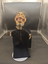 German Papier Mache Hand Puppet by Gerhard Stiehl "Judge" Felt Clothes 1950s