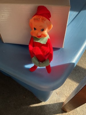 Vintage 1960's Christmas Knee Hugger Elf Pixie Japan Red & Green
