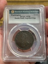 WASHINGTON COPPER CENT ✪ PCGS VF-30 ✪ DOUBLE HEAD ENGRAILED EDGE RARE ◢TRUSTED◣