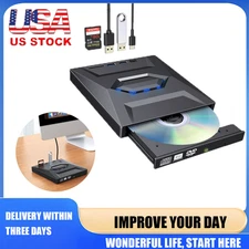 External CD DVD Drive USB 3.0 Writer Burner Player for PC Laptop Windows 11/10