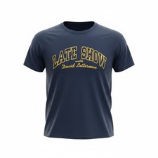 Vtg Medallion Late Show David Letterman T-Shirt Mens Large Navy Blue USA Made